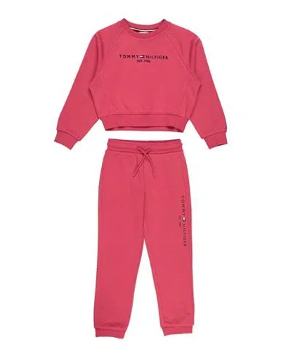 Tommy Hilfiger Babies'  Toddler Girl Tracksuit Magenta Size 7 Cotton, Polyester, Elastane In Pink