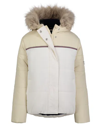 Tommy Hilfiger Kids' Toddler Girls Expedition Colorblock Puffer In Egret