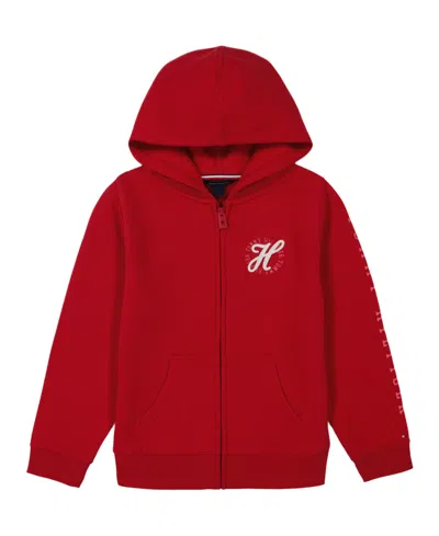 Tommy Hilfiger Kids' Toddler Girls Fleece Zip Hoodie In Medium Red