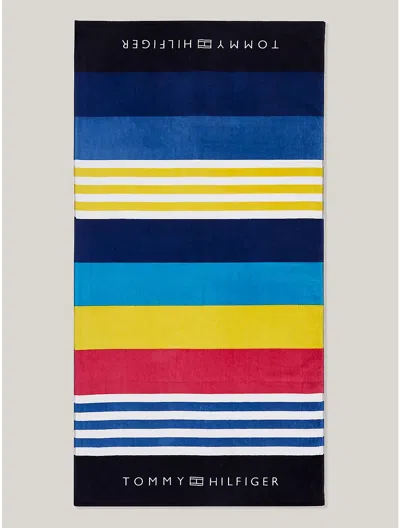 Tommy Hilfiger Tommy Block Stripe Beach Towel In Multi