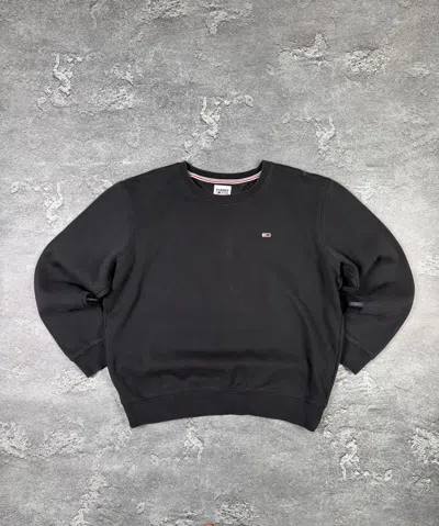 Pre-owned Tommy Hilfiger Tommy Crew Neck Sweatshirt Size Xxl Streetwear Y2k In Black