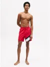 Tommy Hilfiger Men's Medium Drawstring 5" Swim Trunks In Primary Red