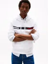 Tommy Hilfiger Tommy Flag Stripe Hoodie In Optic White
