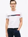 Tommy Hilfiger Tommy Flag Stripe T In Optic White
