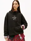 Tommy Hilfiger Tommy Girl Star Logo Fleece Hoodie In Black
