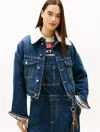 Tommy Hilfiger Tommy Girl Teddy Collar Denim Jacket In Blue