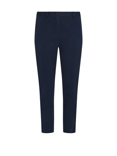 Tommy Hilfiger Cotton-blend Straight Trousers In Blue