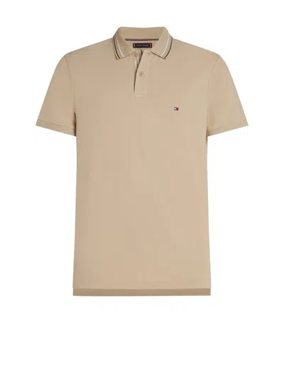 Tommy Hilfiger Regular Fit Polo With Contrasting Details In Neutral