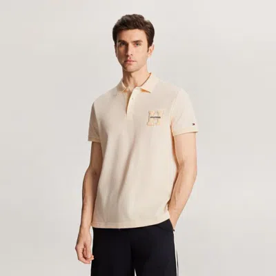 Tommy Hilfiger 【透气舒适】春夏男纯棉绒面字母t恤polo衫34771 In Neutral