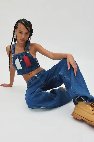 Tommy Hilfiger Tommy Jeans Archive Dungaree Crop Top In Denim