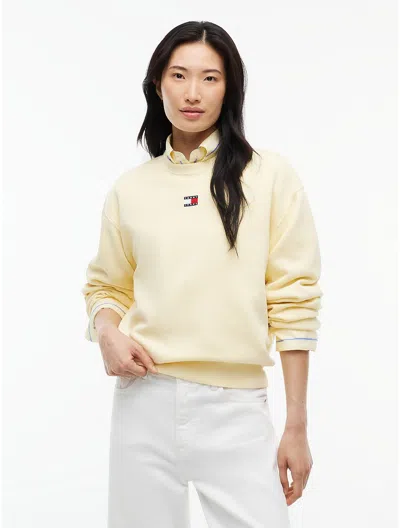 Tommy Hilfiger Tommy Jeans Badge Boxy Fit Sweatshirt In Yellow
