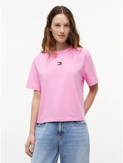 Tommy Hilfiger Tommy Jeans Badge Boxy T In Pink