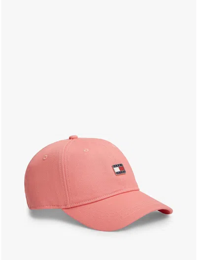 Tommy Hilfiger Tommy Jeans Badge Brushed Baseball Cap In Pink