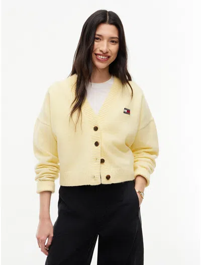 Tommy Hilfiger Tommy Jeans Badge Cardigan In Yellow