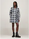Tommy Hilfiger Belted Check Mini Shirtdress In Winter Check