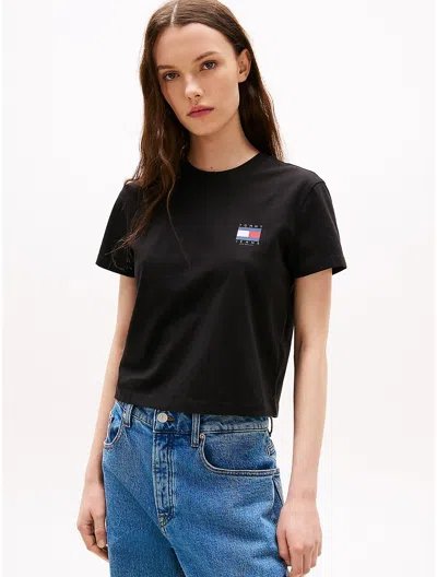 Tommy Hilfiger Tommy Jeans Bold Flag T In Black
