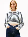 Tommy Hilfiger Tommy Jeans Boxy Cropped Sweater In Multi