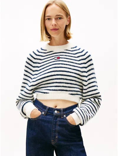 Tommy Hilfiger Tommy Jeans Boxy Cropped Sweater In Multi