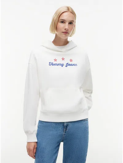 Tommy Hilfiger Tommy Jeans Boxy Star Logo Sweatshirt In White