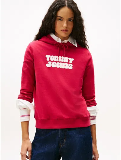 Tommy Hilfiger Tommy Jeans Bubble Letter Logo Hoodie In Blue
