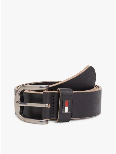 Tommy Hilfiger Tommy Jeans Buffed Suede Belt In Black