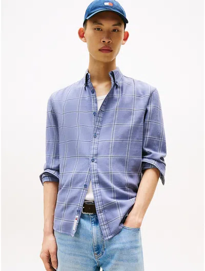 Tommy Hilfiger Tommy Jeans Check Twill Shirt In Blue