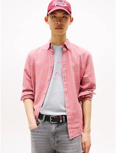 Tommy Hilfiger Tommy Jeans Check Twill Shirt In Pink