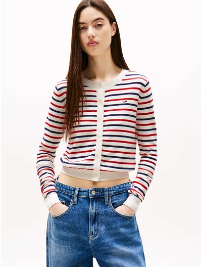Tommy Hilfiger Tommy Jeans Classic Cotton Cardigan In White