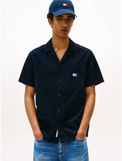 Tommy Hilfiger Tommy Jeans Corduroy Camp Shirt In Blue