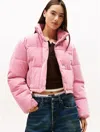 Tommy Hilfiger Tommy Jeans Corduroy Puffer Jacket In Pink
