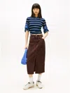 Tommy Hilfiger Tommy Jeans Corduroy Utility Midi Skirt In Brown