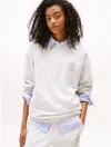 Tommy Hilfiger Tommy Jeans Crest Logo Fleece Sweatshirt In White