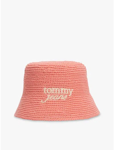 Tommy Hilfiger Tommy Jeans Crochet Bucket Hat In Pink
