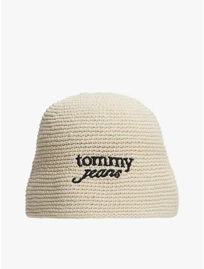 Tommy Hilfiger Tommy Jeans Crochet Bucket Hat In Neutral