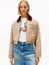 Tommy Hilfiger Tommy Jeans Cropped Coach Jacket In Brown