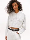 Tommy Hilfiger Tommy Jeans Cropped Denim Jacket In White