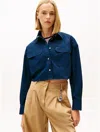 Tommy Hilfiger Tommy Jeans Cropped Utility Shirt In Blue