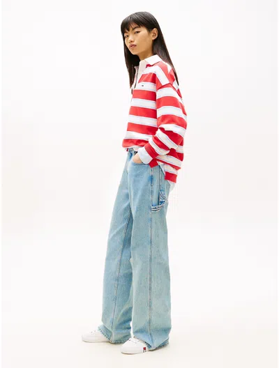 Tommy Hilfiger Tommy Jeans Distressed Straight Jean In Blue
