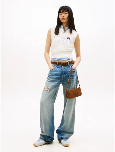 Tommy Hilfiger Tommy Jeans Distressed Straight Jean In Multi