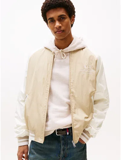 Tommy Hilfiger Tommy Jeans Eagle Graphic Bomber In Neutral
