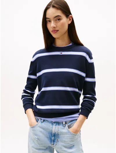 Tommy Hilfiger Tommy Jeans Essential Crewneck Sweater In Blue