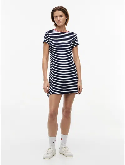 Tommy Hilfiger Tommy Jeans Fit & Flare Mini Dress In Black