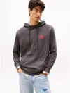 Tommy Hilfiger Tommy Jeans Garment Washed Crest Hoodie In Gray