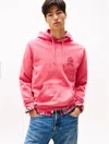 Tommy Hilfiger Tommy Jeans Garment Washed Crest Hoodie In Pink