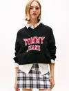 Tommy Hilfiger Tommy Jeans Intarsia Logo Sweater In Black