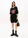 Tommy Hilfiger Tommy Jeans Intarsia Logo Sweater Dress In Black
