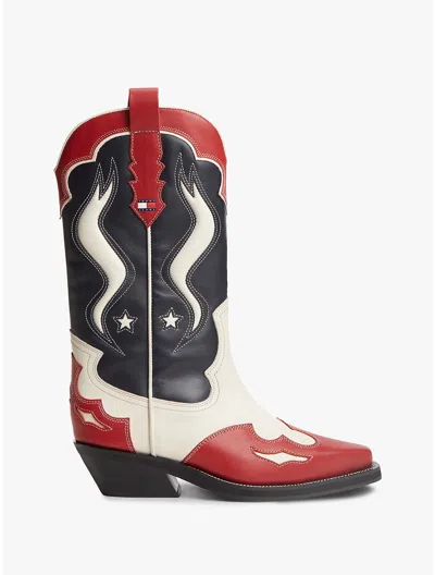 Tommy Hilfiger Tommy Jeans Leather Cowboy Boot In Multi