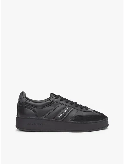 Tommy Hilfiger Tommy Jeans Leather Flatform Sneaker In Black