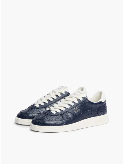 Tommy Hilfiger Tommy Jeans Leather Skater Sneaker In Blue