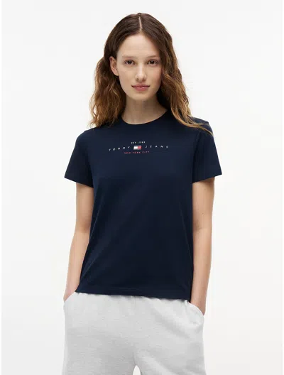 Tommy Hilfiger Tommy Jeans Logo Lightweight T In Blue
